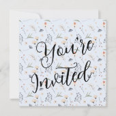 Wildflowers op Blue Boy Baby shower Kaart (Voorkant)