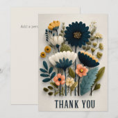 Wildflowers op getextureerd papier dank je kaart (Voorkant / Achterkant)