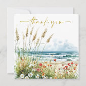 Wildflowers op het strand Baby shower Bedankkaart (Voorkant)