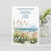 Wildflowers op het strand Baby shower Invitation Kaart (Staand voorkant)