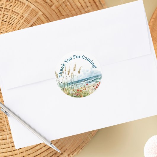 Wildflowers op het strand Baby shower Ronde Sticker