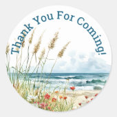 Wildflowers op het strand Baby shower Ronde Sticker (Voorkant)