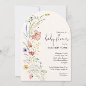 Wildflowers op Ivory Baby shower Arch Top Kaart (Voorkant)