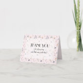 Wildflowers op Pink Girl Baby shower Bedankkaart (Voorkant)