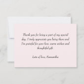 Wildflowers op Pink Girl Baby shower Bedankkaart (Achterkant)