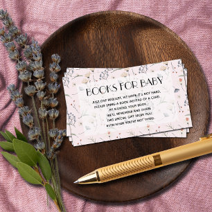 Wildflowers op Pink Gril Baby Boek voor Baby Informatiekaartje