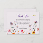 Wildflowers Orthodox Christelijk Baby shower Bedankkaart (Voorkant / Achterkant)