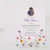 Wildflowers Orthodox Christelijk Baby shower Kaart (Voorkant / Achterkant)