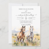 Wildflowers Paarden Schilderen Rustieke Country We Kaart (Voorkant)