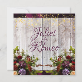 Wildflowers, Paarse lint & lichten bruiloft 2 Kaart