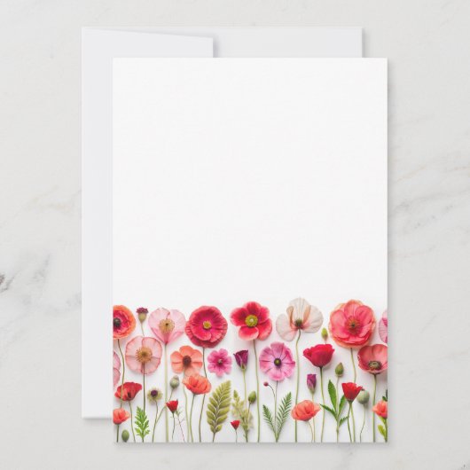 Wildflowers Paren Douche Kaart (Achterkant)