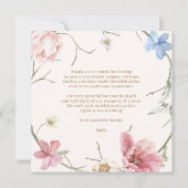 Wildflowers Pastel Floral Garden Party  Wedding Bedankkaart (Achterkant)