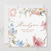 Wildflowers Pastel Floral Garden Party  Wedding Bedankkaart (Voorkant)