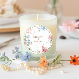 Wildflowers Pastel Floral Garden Party  Wedding Ronde Sticker