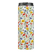 Wildflowers Patroon Kleurrijke Bloemen Custom Name Thermosbeker (Achterkant)