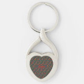 Wildflowers pattern name grey Metal Keychain (Voorkant)