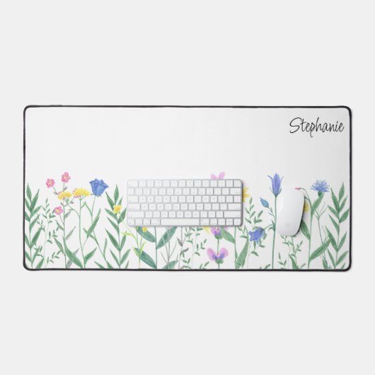 Wildflowers Persoonlijke scriptnaam Bureaumat (Keyboard & Muis)