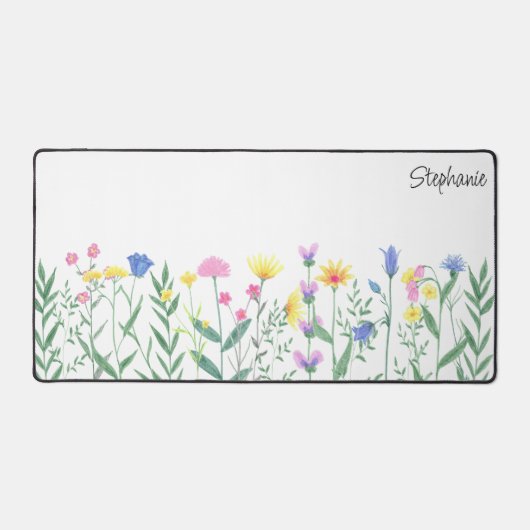 Wildflowers Persoonlijke scriptnaam Bureaumat (Voorkant)