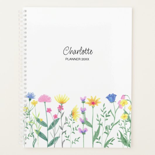 Wildflowers Persoonlijke scriptnaam Planner (Voorkant)