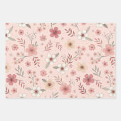 Wildflowers Pink Pastel Botanical Garden Floral Inpakpapier Vel (Voorkant 2)