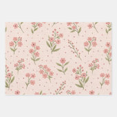 Wildflowers Pink Pastel Botanical Garden Floral Inpakpapier Vel (Voorkant)