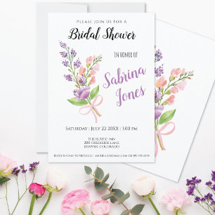 Wildflowers Pink Ribbon Boeket Vrijgezellenfeest Kaart