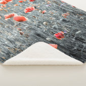Wildflowers poppies sherpa deken (3/4)