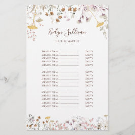 Wildflowers prijslijst flyer