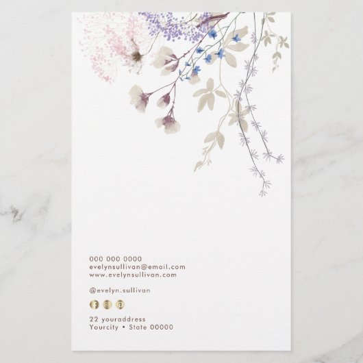 Wildflowers prijslijst flyer (Achterkant)