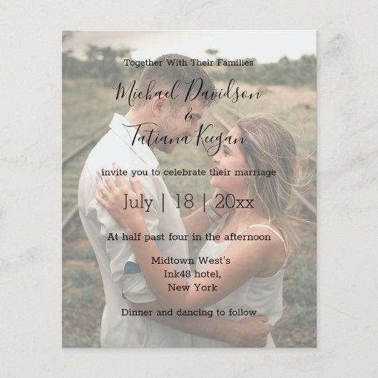 Wildflowers QR-code RSVP foto bruiloft uitnodiging (Voorkant)