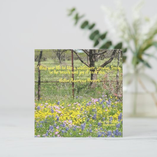Wildflowers Quote Note Kaart (Staand voorkant)