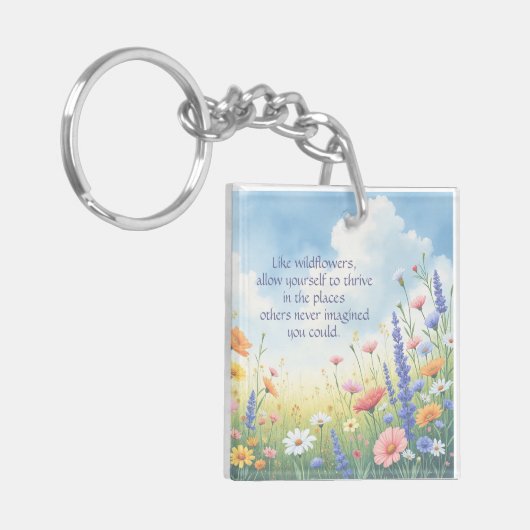 Wildflowers & Quote Sleutelhanger (Voorkant Links)