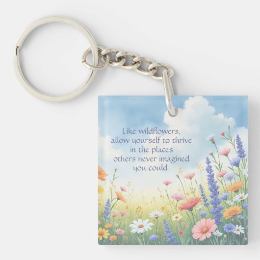 Wildflowers & Quote Sleutelhanger (Voorkant)