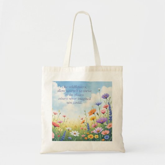 Wildflowers & Quote Tote Bag (Voorkant)