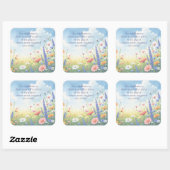 Wildflowers & Quote Vierkante Sticker (Vel)