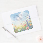 Wildflowers & Quote Vierkante Sticker (Envelop)
