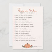 Wildflowers Raad Wie Baby shower Game Kaart (Voorkant)