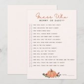 Wildflowers Raad Wie Baby shower Game Kaart (Voorkant / Achterkant)