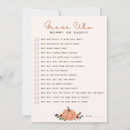 Wildflowers Raad Wie Baby shower Game Kaart