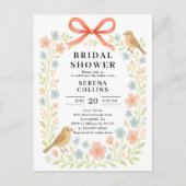 Wildflowers Red Bow Vrijgezellenfeest Briefkaart (Voorkant)