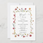 Wildflowers repetitie diner uitnodiging (Voorkant)