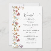 Wildflowers repetitie diner uitnodiging (Voorkant)