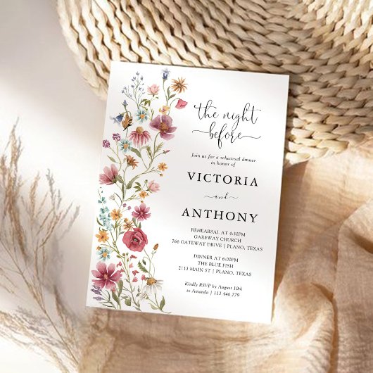 Wildflowers repetitie diner uitnodiging