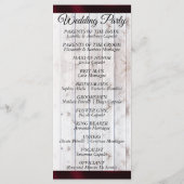 Wildflowers & Ribbon - Bourgondisch huwelijksprogr Programmakaart (Achterkant)