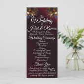 Wildflowers & Ribbon - Bourgondisch huwelijksprogr Programmakaart (Staand voorkant)