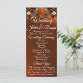 Wildflowers & Ribbon - Koperbruiloft Programmakaart (Staand voorkant)