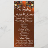 Wildflowers & Ribbon - Koperbruiloft Programmakaart (Voorkant)