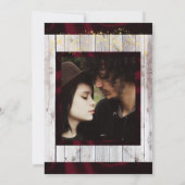 Wildflowers, Ribbon & Lights - Burgundy Save The Date (Achterkant)