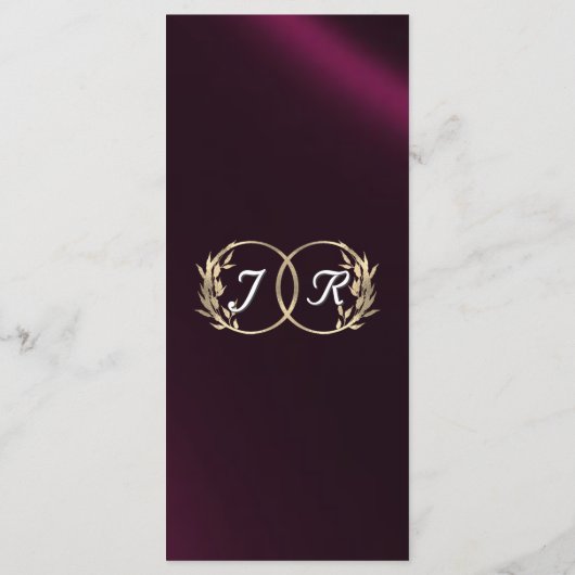 Wildflowers & Ribbon - Paarse bruiloft Menu (Achterkant)