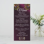 Wildflowers & Ribbon - Paarse bruiloft Menu (Staand voorkant)